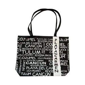 Beach Bag Canvas Tote Imprnted Playa del Carmen NWOT